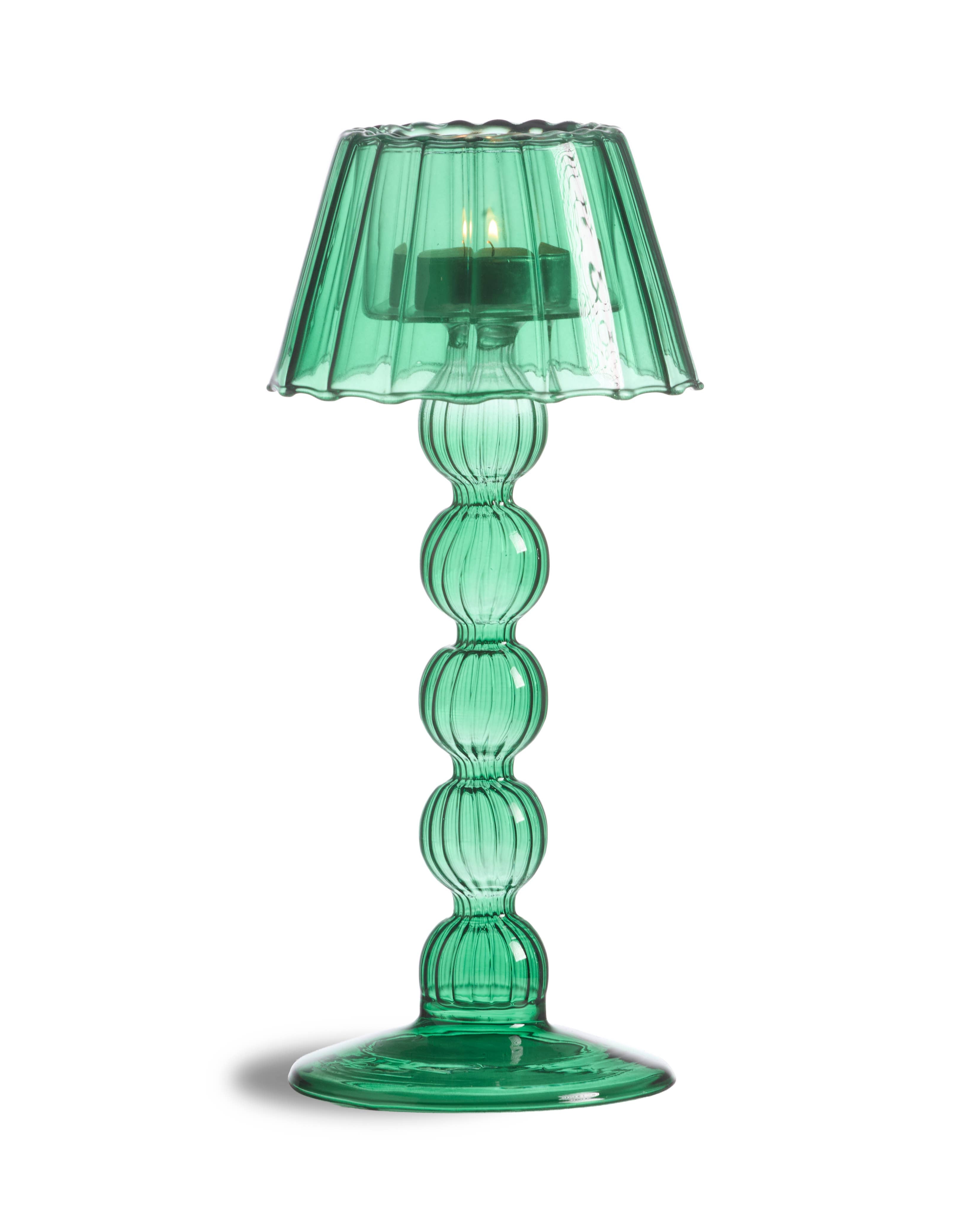 Dark Green Multi Ball Lamp-Style Glass Tealight Holder