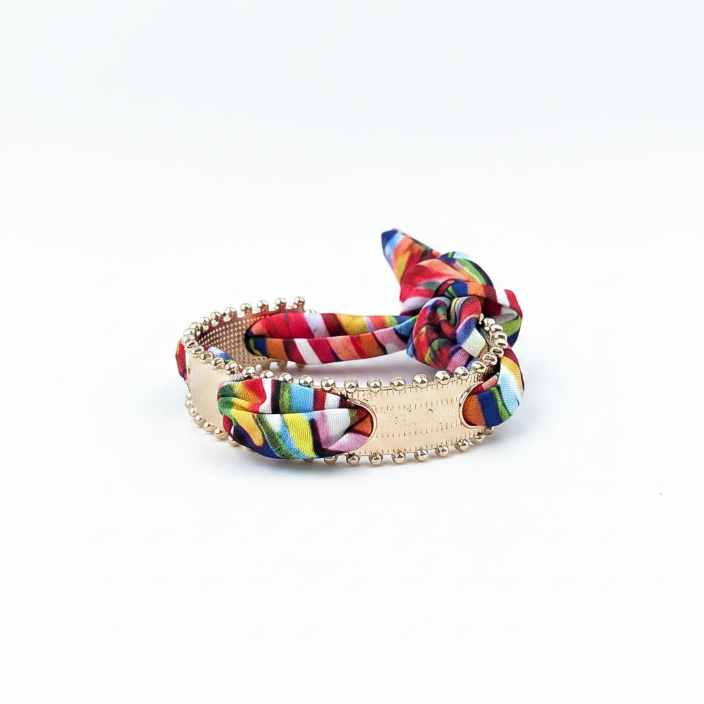 Silk Scarf Golden Bangle