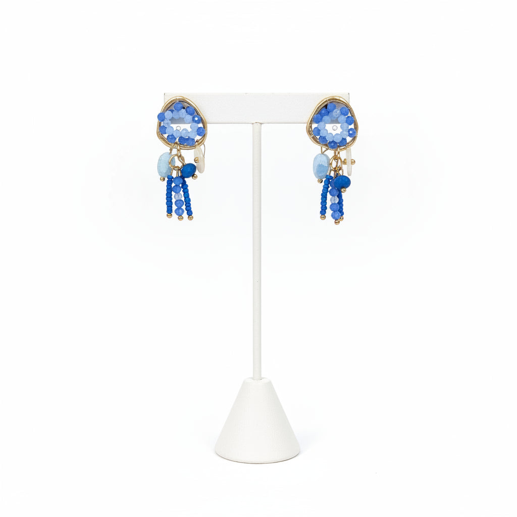 Blue Beaded Earrings