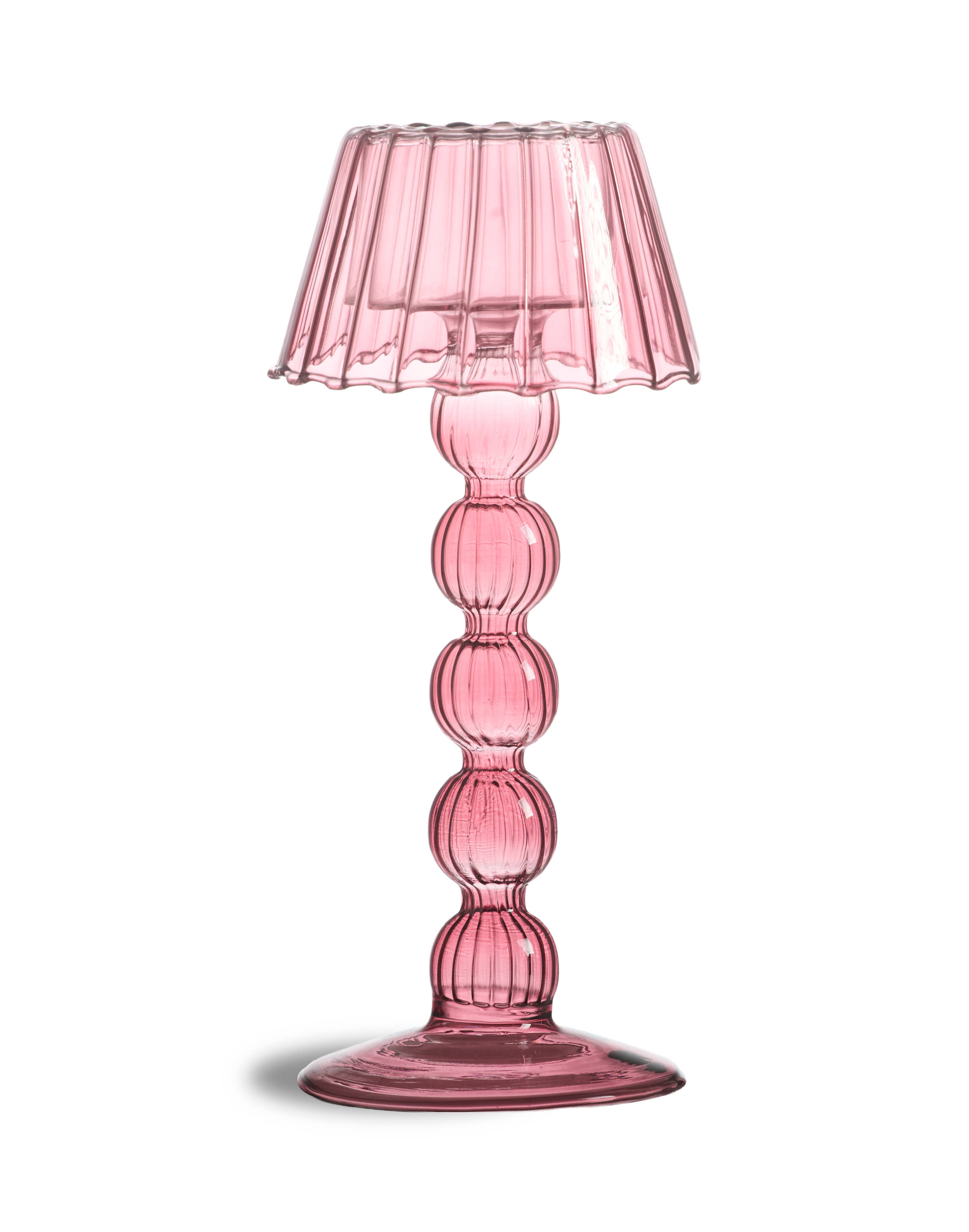 Plum Multi Ball Lamp-Style Glass Tealight Holder