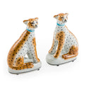 Pair of Ceramic Sitting Leopard Figures