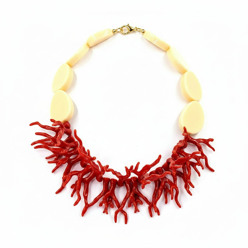 Resin coral necklace