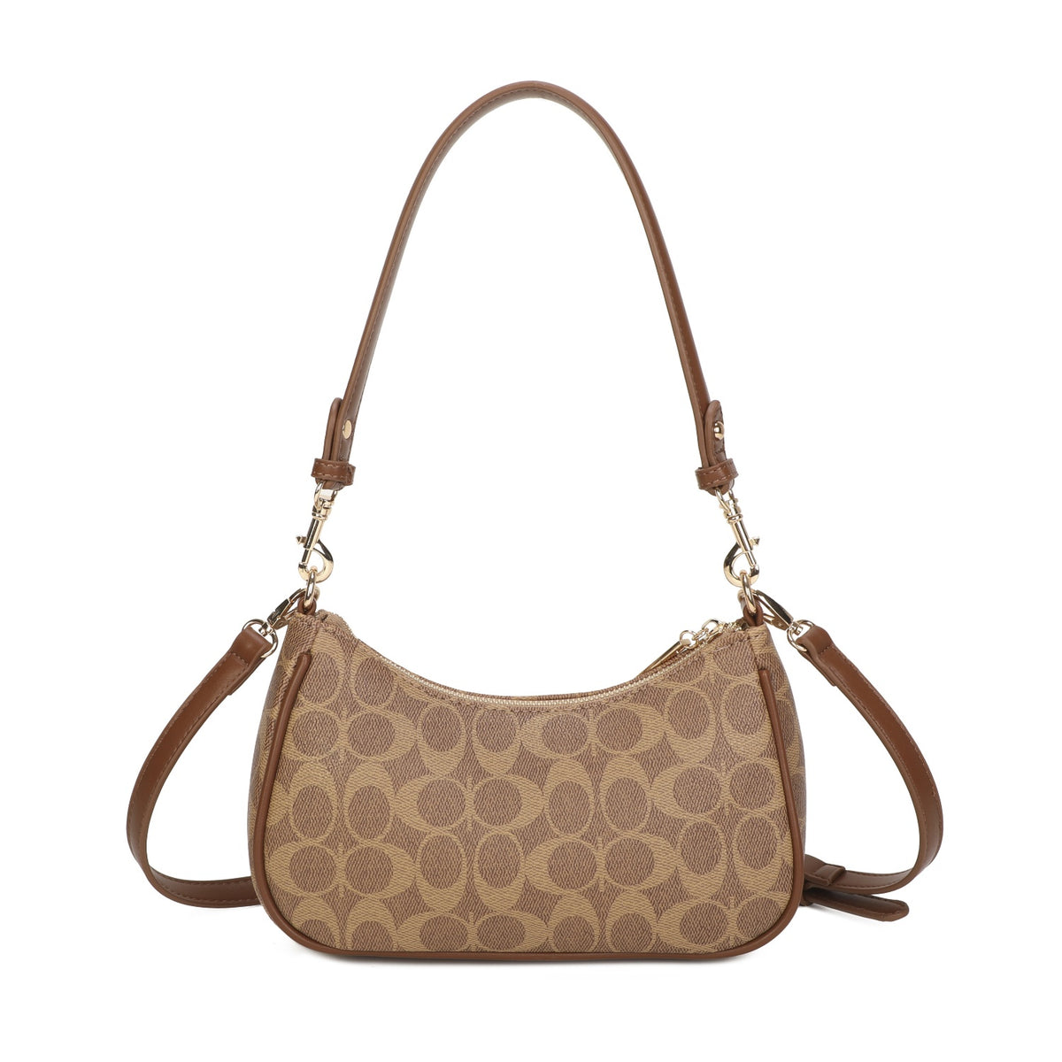Brown Y2K Shoulder Bag with Crossbody Strap