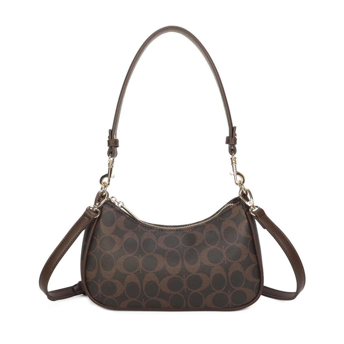 Coffee Y2K Shoulder Bag with Crossbody Strap