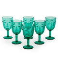 Teal Deco Face Wine Glass