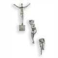 Set of 3 Antique Silver Rock Climbing Naked Men Wall Figures