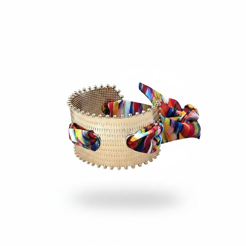 Silk Scarf Golden Bangle