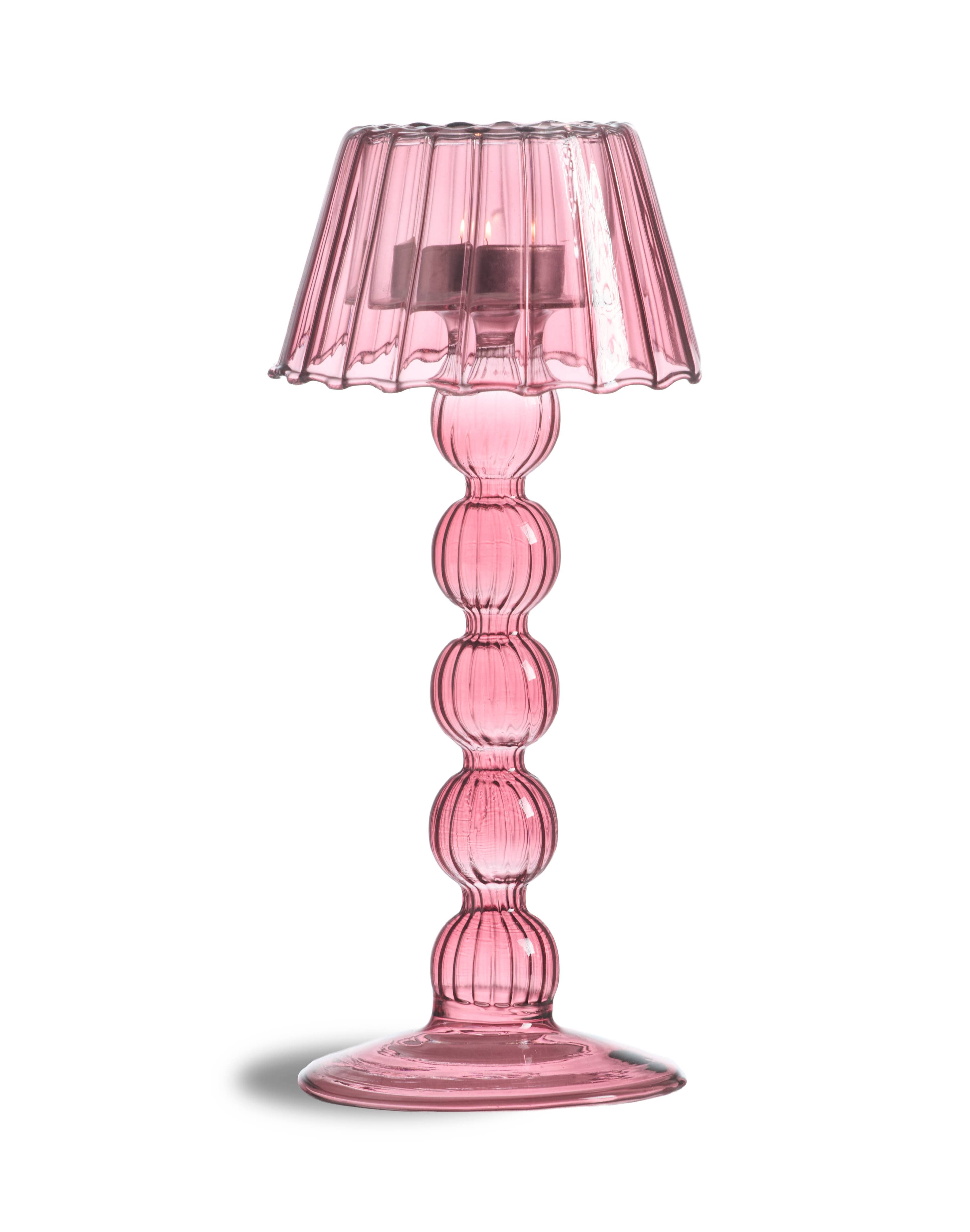 Plum Multi Ball Lamp-Style Glass Tealight Holder