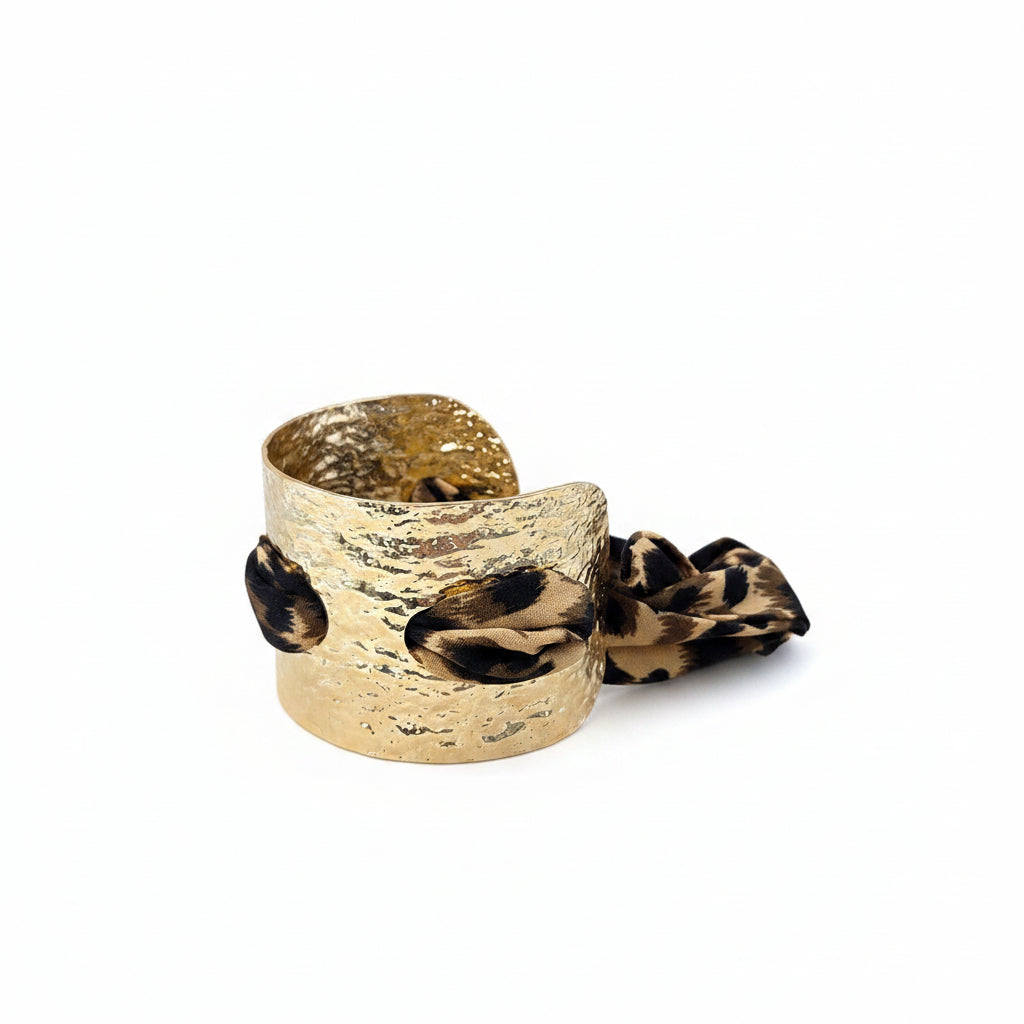 Leopard Silk Scarf Bangle