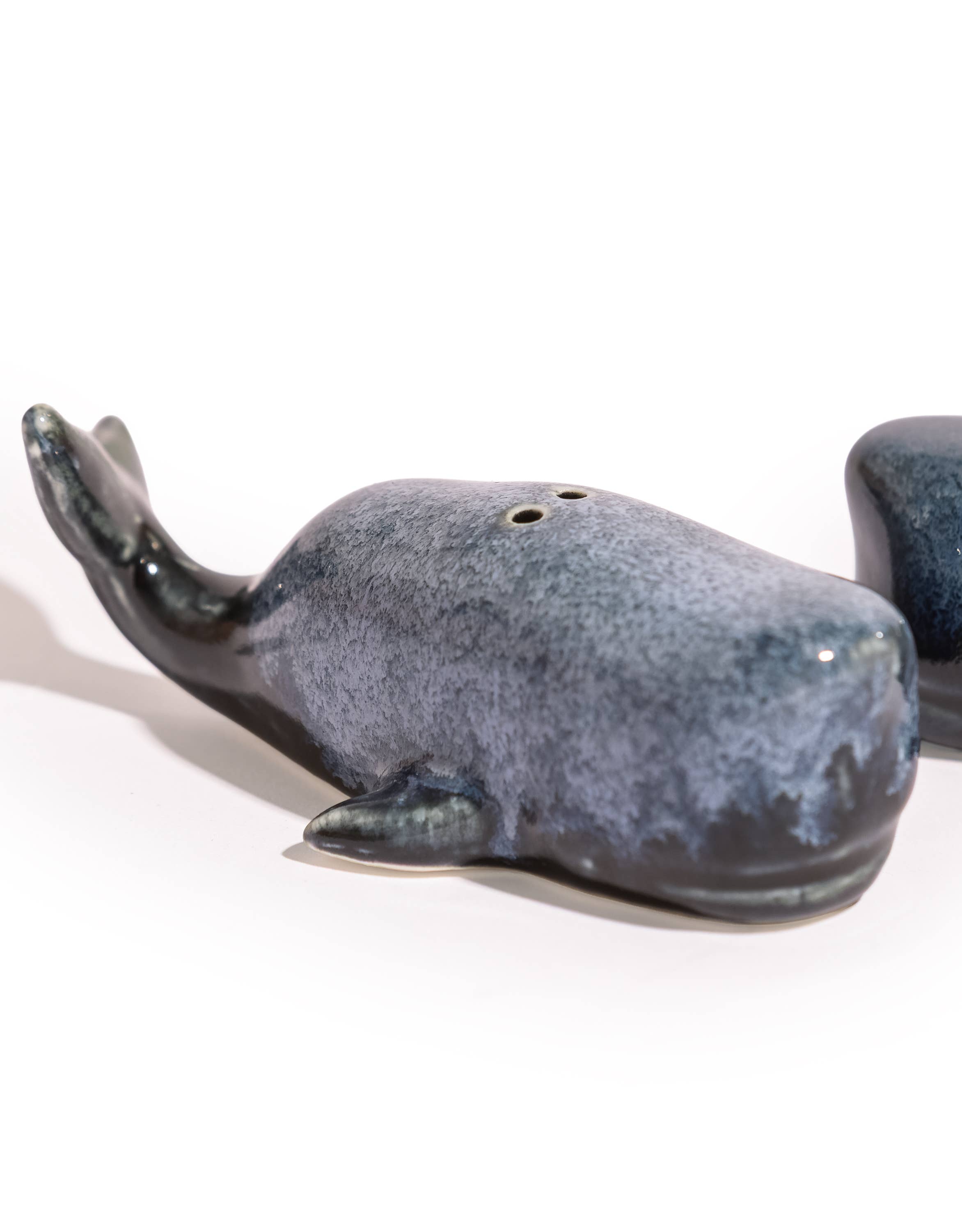 Set Of Ceramic Blue Whale Salt & Pepper Shakers