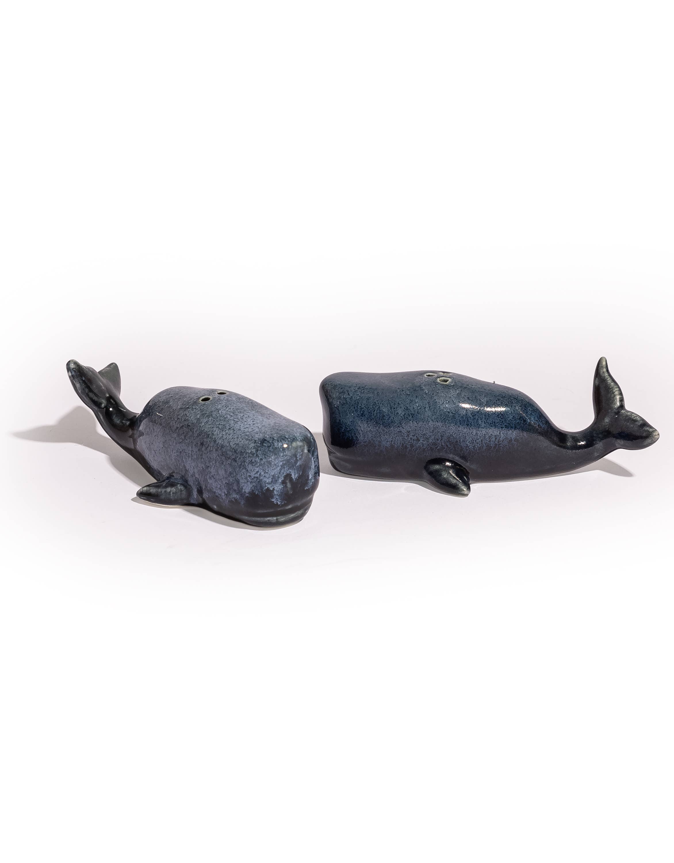 Set Of Ceramic Blue Whale Salt & Pepper Shakers