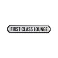 Antiqued Wooden "First Class Lounge" Railway Sign