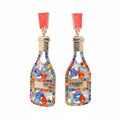 Rhinestone Wine Bottle Shape Earrings