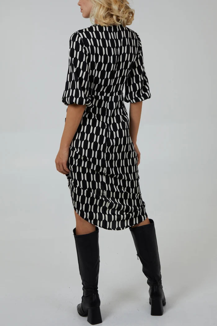 Monochrome Retro Style Dress