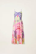 Purple Palm Tree Midi Dress