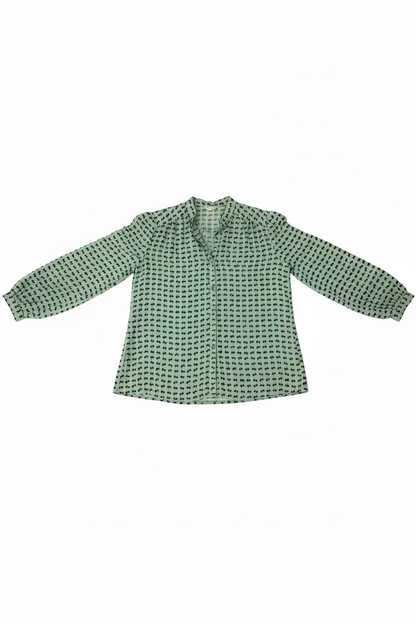 Vintage 70s Grey Scotty Dog Blouse