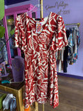 Rust Leaf Print Mini Dress