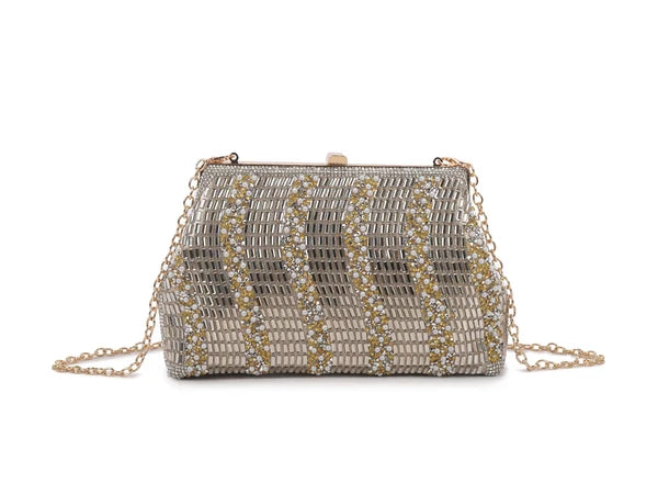 20s Style Gold Silver Mirrored Evening Bag