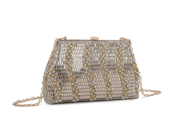 20s Style Gold Silver Mirrored Evening Bag