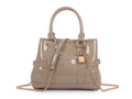 Grey Patent Padlock Chain Bag