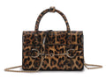 Leopard Print 60s Style Horsebit Bag
