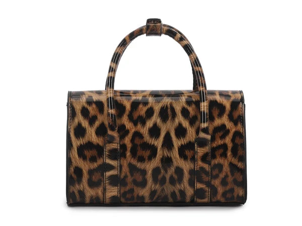 Leopard Print 60s Style Horsebit Bag