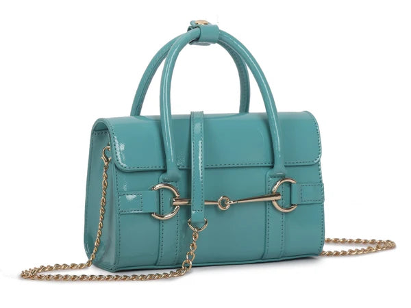Tiffany Blue 60s Style Horsebit Bag