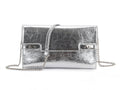 Silver Envelope Style Clutch Chain Bag