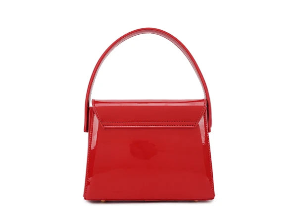Red Patent 60s Style Box Bag