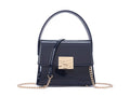 Navy Patent 60s Style Box Bag