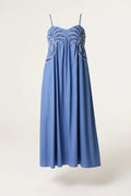Palm Tree Embroidery Cotton Sundress