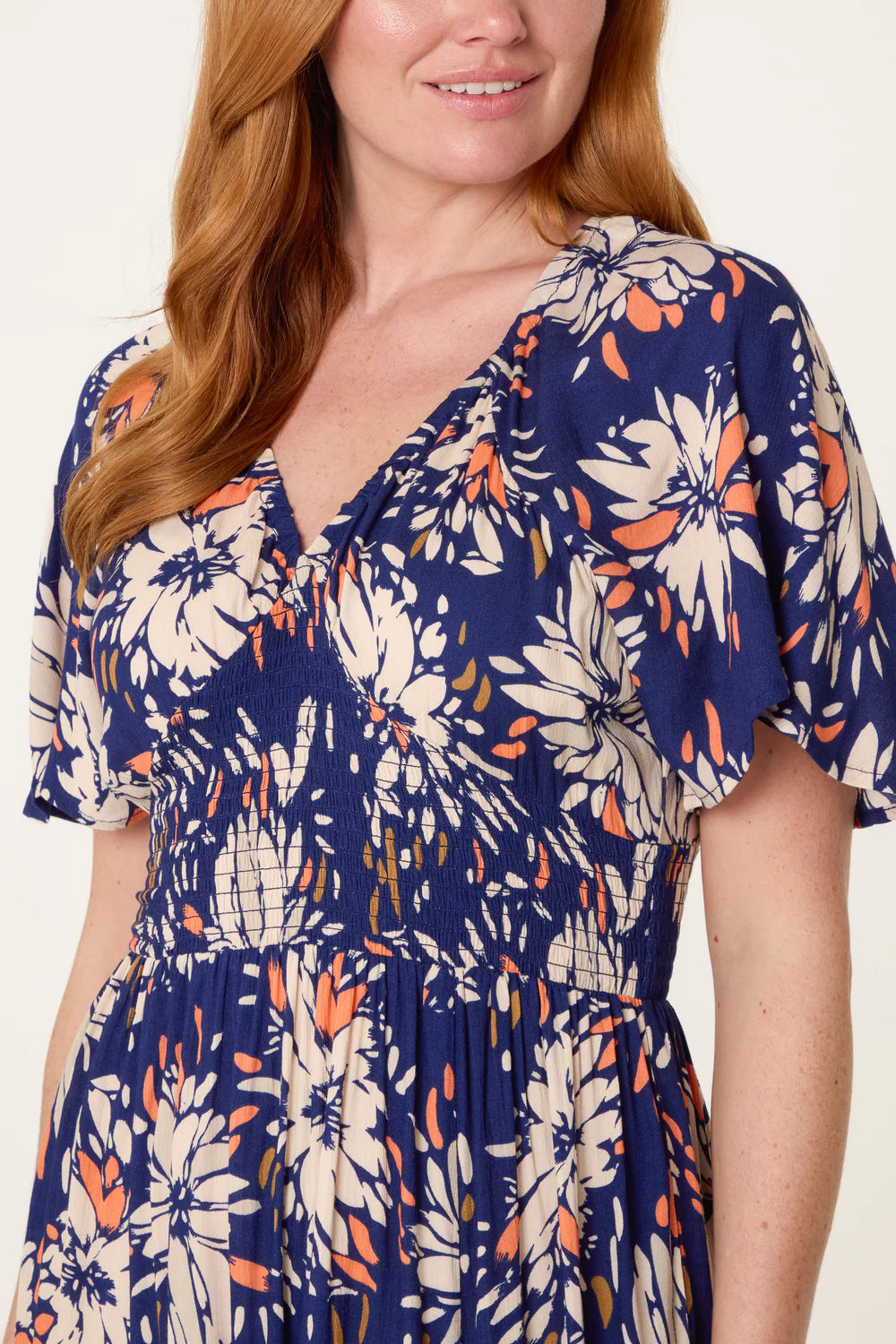 Coral Flower Hanky Hem Dress