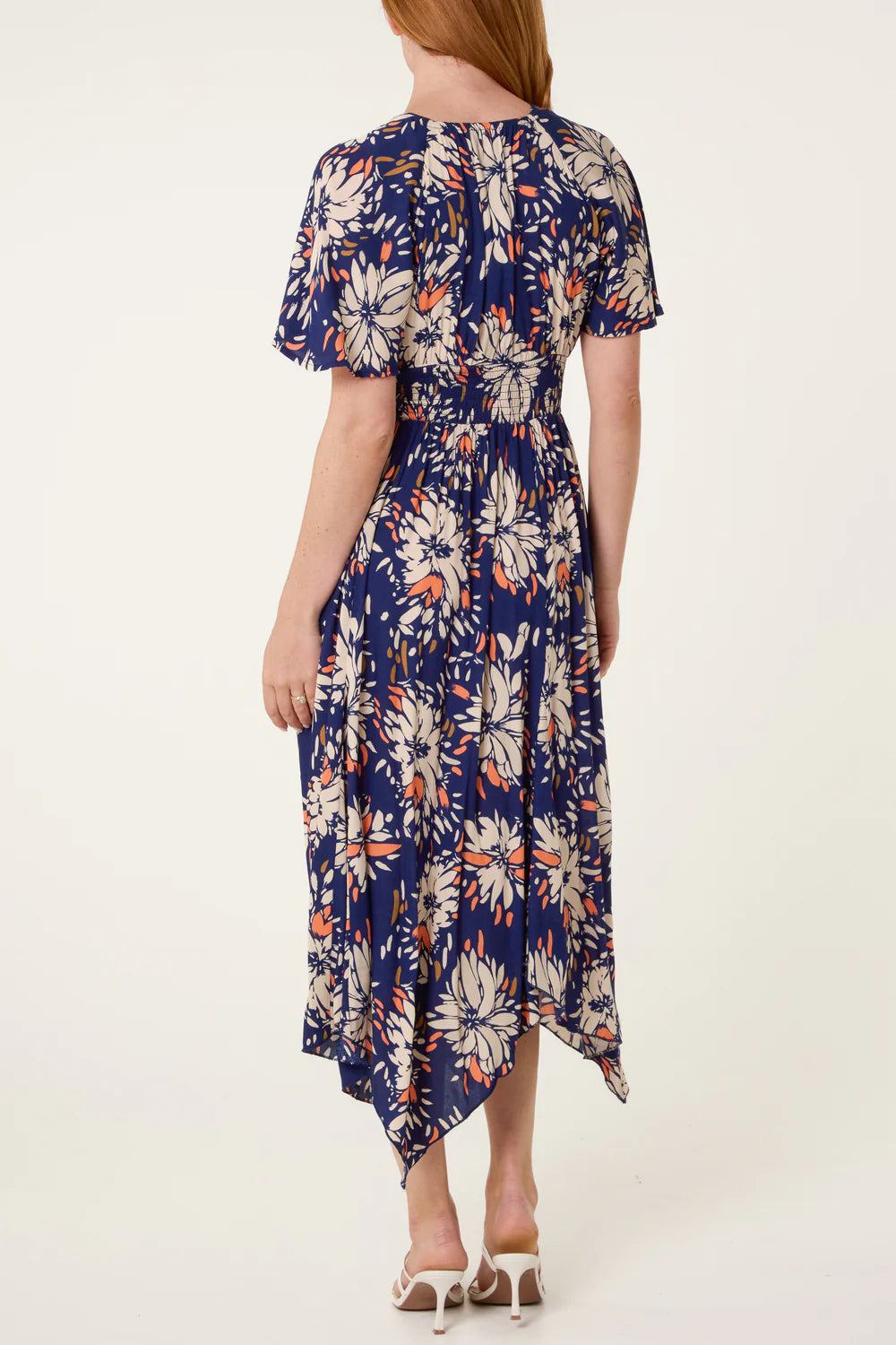 Coral Flower Hanky Hem Dress