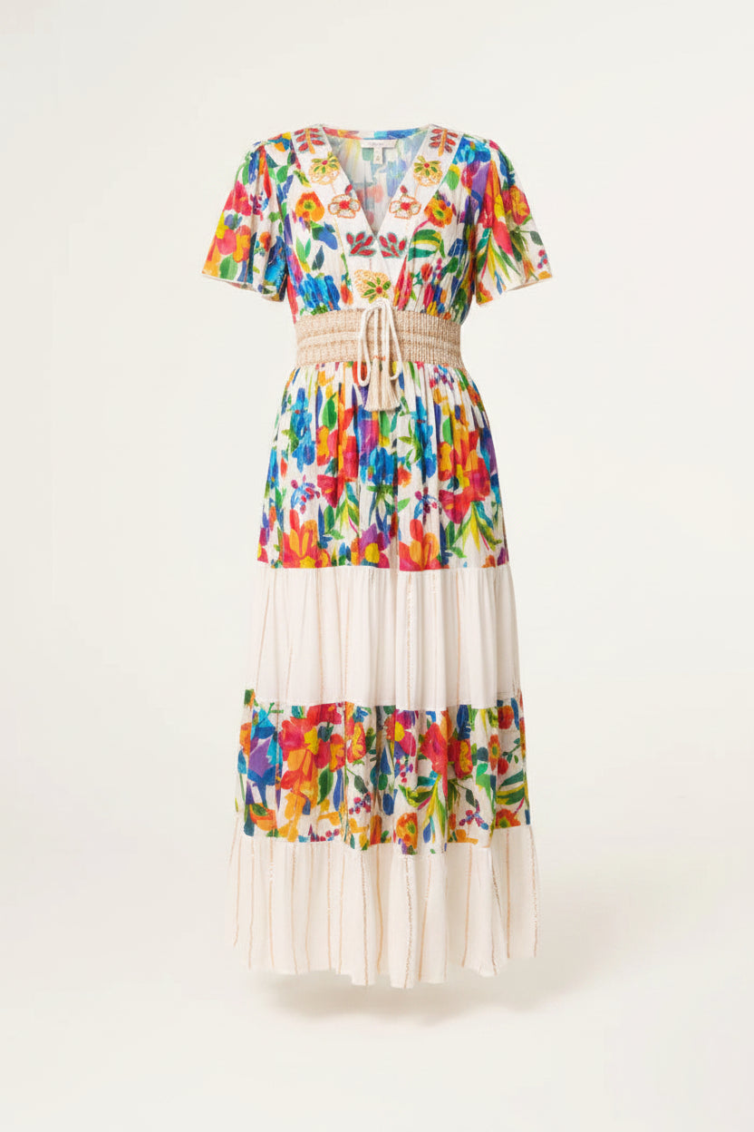 70s Style Bright Floral Dress