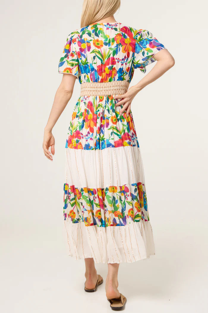 70s Style Bright Floral Dress
