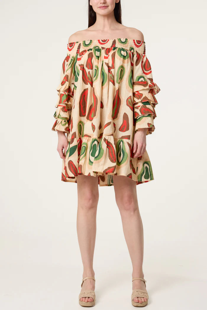 Statement Sleeve Off Shoulder Dress