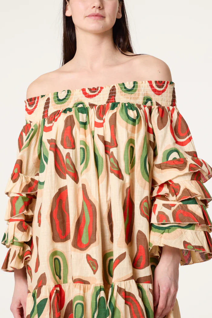 Statement Sleeve Off Shoulder Dress