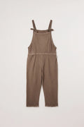 Mocha Stone Wash Cotton Dungarees