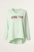 Mint Amour Dip Hem Sweatshirt