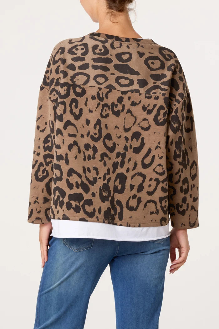 Double Layer Leopard Print Top