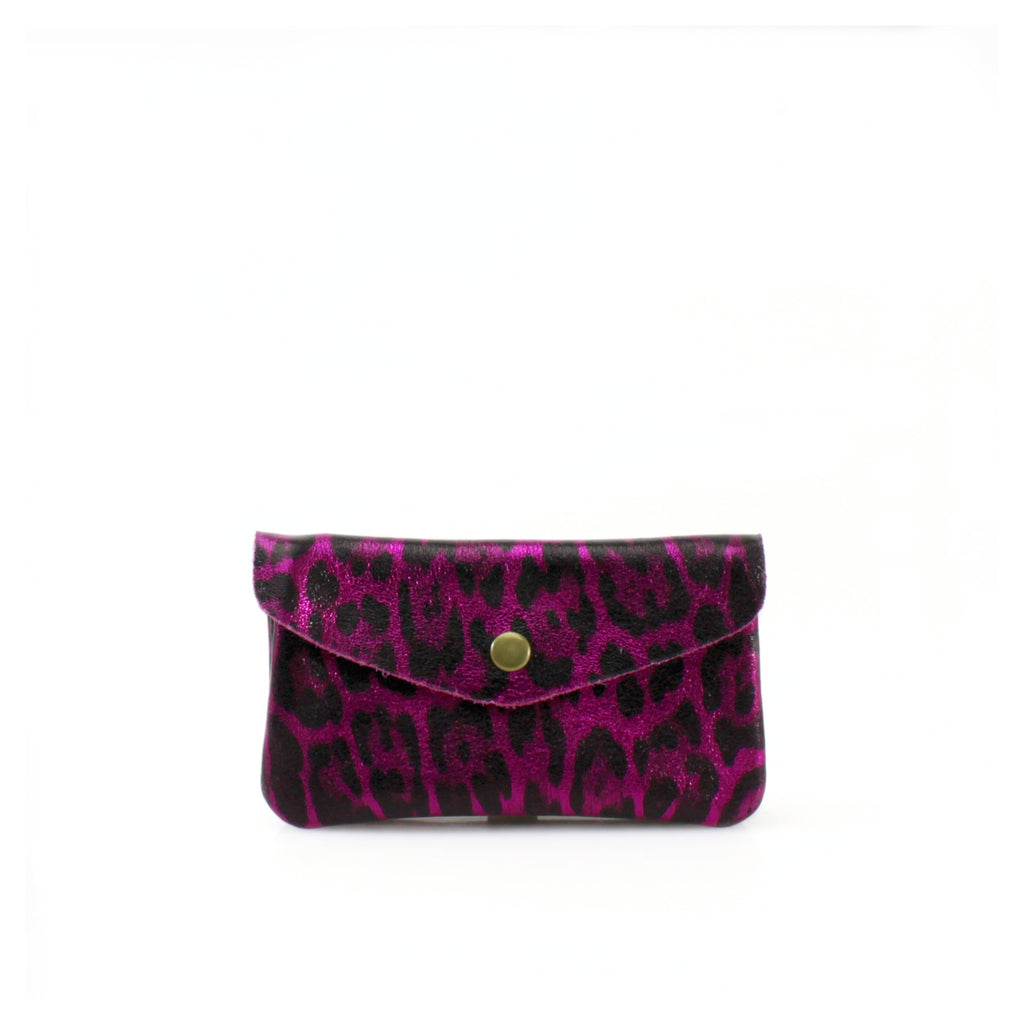 Leather Leopard Print Purse