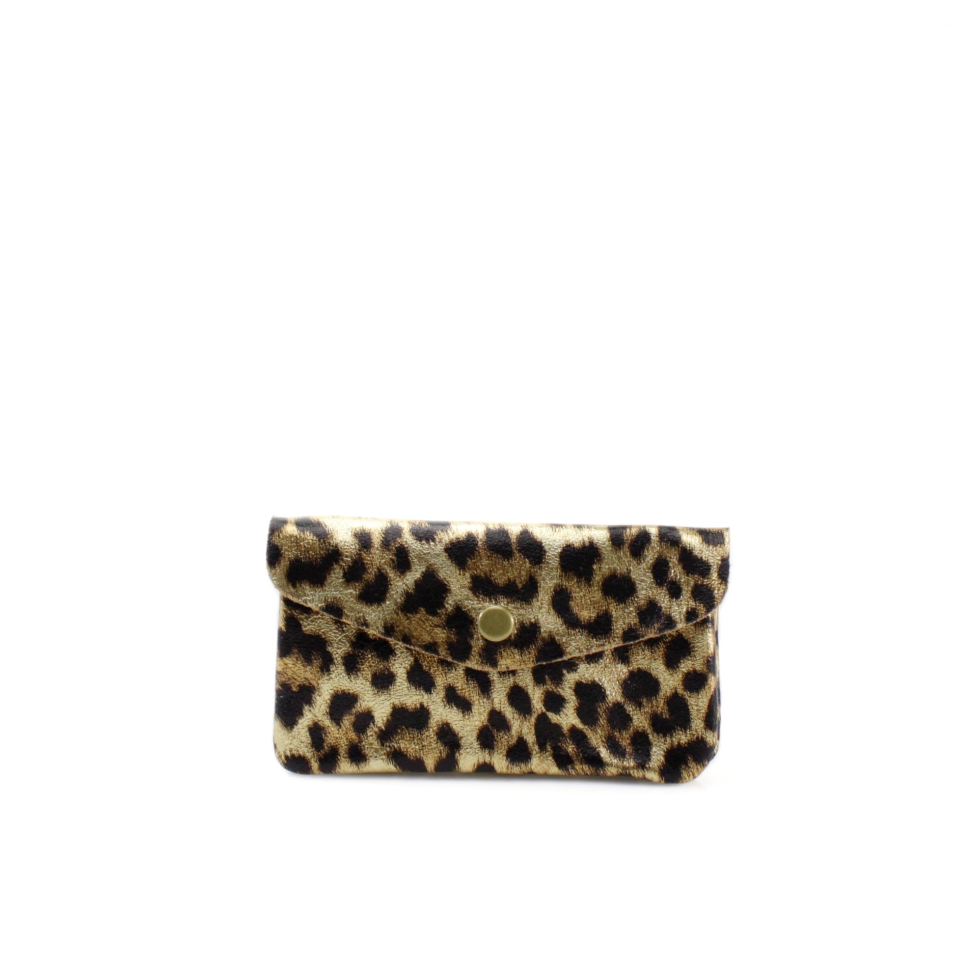 Leather Leopard Print Purse