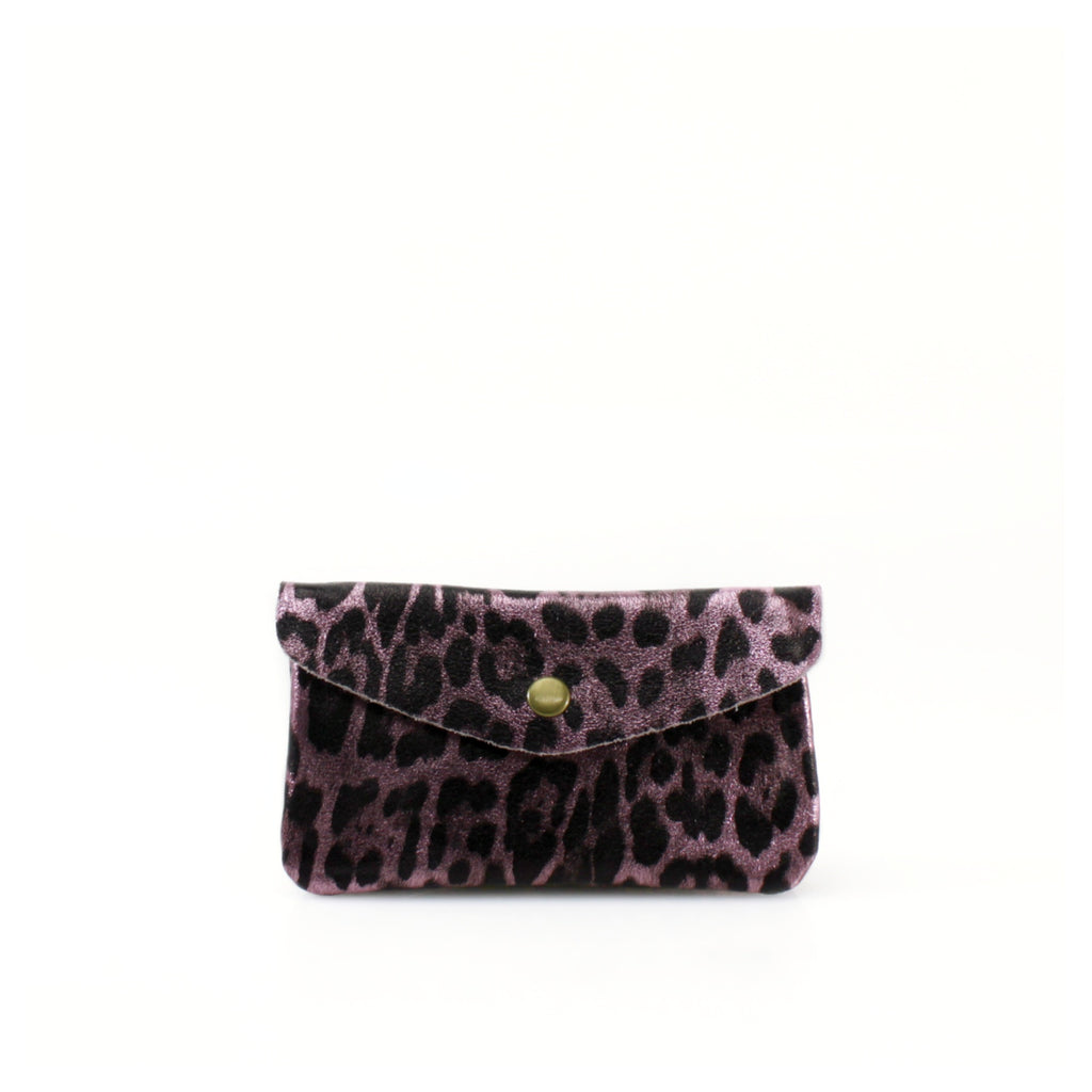 Leather Leopard Print Purse
