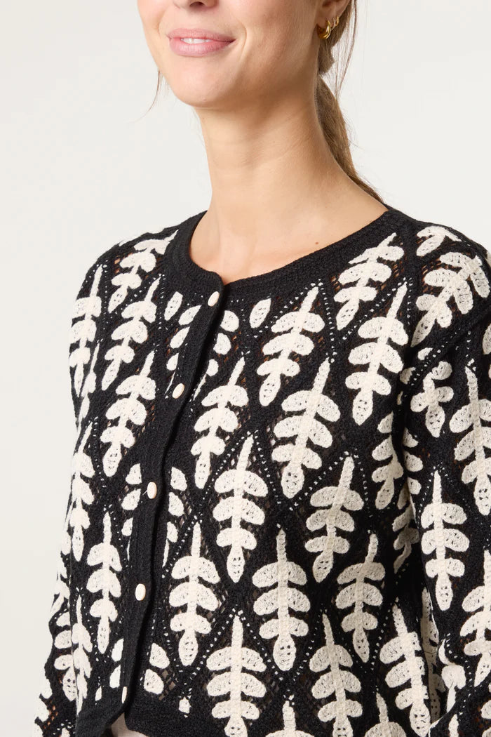 Crochet Leaf Pattern Cardigan