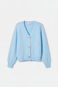 Vintage Blue Gold Shell Button Cardigan