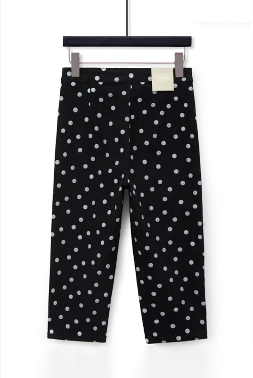 Black And White Polka Dot Capri Pedal Pushers
