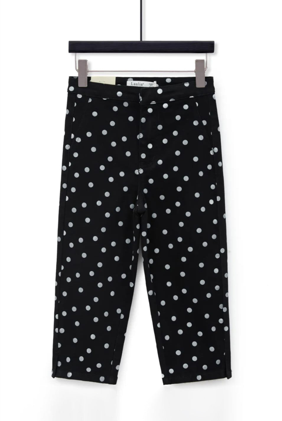 Black And White Polka Dot Capri Pedal Pushers
