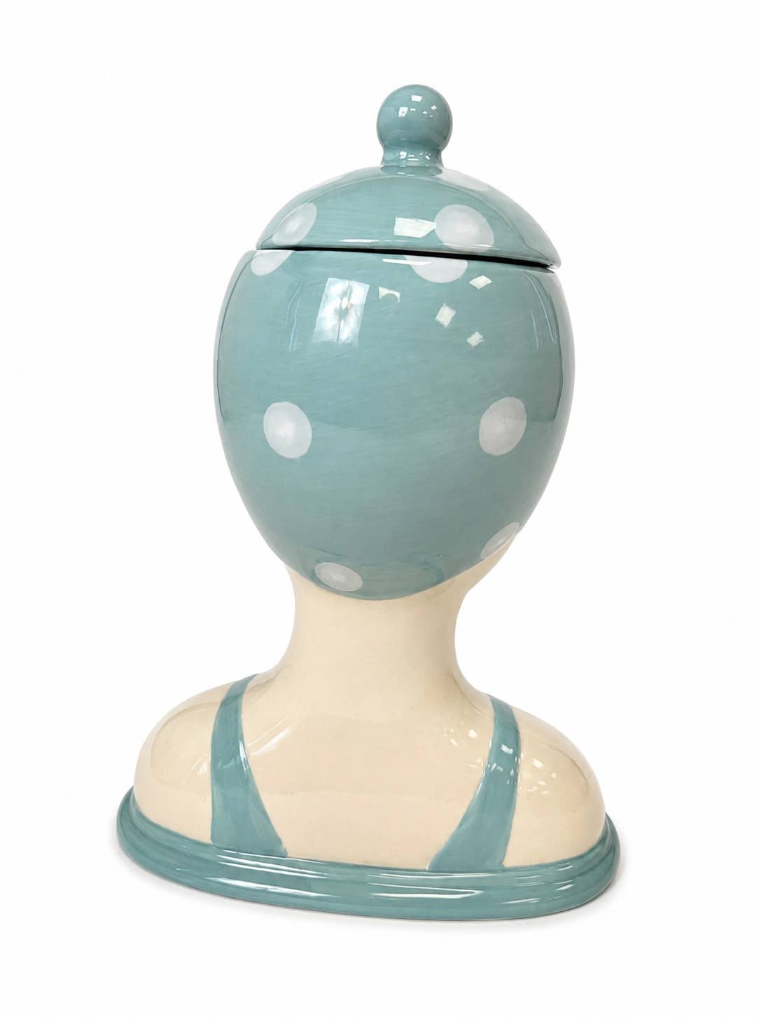 Ceramic Blue Beach Swimmer Jar