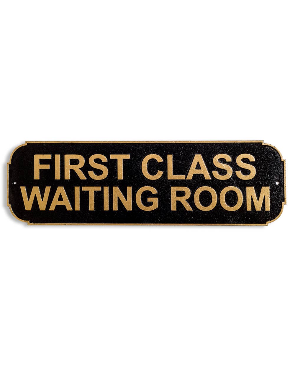Antiqued Black & Gold Cast Iron First Class Room Sign