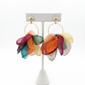 Golden Hoop Fabric Earring